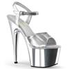 Pleaser - ADORE709 Ankle strap sandal, Pole dance shoes - Pole dance shoes - Silver coloured Product image